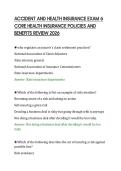 ACCIDENT AND HEALTH INSURANCE EXAM 6 &NewLine;CORE HEALTH INSURANCE POLICIES AND &NewLine;BENEFITS REVIEW 2026 