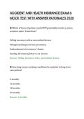 ACCIDENT AND HEALTH INSURANCE EXAM 6 &NewLine;MOCK TEST WITH ANSWER RATIONALES 2026