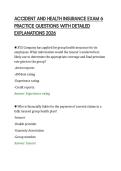 ACCIDENT AND HEALTH INSURANCE EXAM 6 &NewLine;PRACTICE QUESTIONS WITH DETAILED &NewLine;EXPLANATIONS 2026