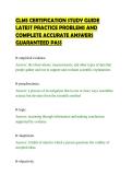 CLMS CERTIFICATION STUDY GUIDE&NewLine;LATEST PRACTICE PROBLEMS AND&NewLine;COMPLETE ACCURATE ANSWERS&NewLine;GUARANTEED PASS