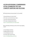 ACCUPLACER READING &NewLine;COMPREHENSION ACTUAL EXAM PAPER &NewLine;2026 COMPLETE QUESTIONS AND &NewLine;CORRECT ANSWERS GRADED A&plus;