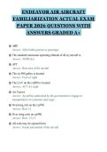 ENDEAVOR AIR AIRCRAFT&NewLine;FAMILIARIZATION ACTUAL EXAM&NewLine;PAPER 2026 QUESTIONS WITH&NewLine;ANSWERS GRADED A&plus;