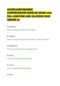 ACCUPLACER READING &NewLine;COMPREHENSION ACTUAL TEST PAPER &NewLine;2026 DETAILED QUESTIONS WITH &NewLine;SOLUTION GUIDE GRADED A&plus;