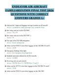 ENDEAVOR AIR AIRCRAFT&NewLine;FAMILIARIZATION FINAL TEST 2026&NewLine;QUESTIONS WITH CORRECT&NewLine;ANSWERS GRADED A&plus;