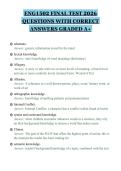 ENG1502 FINAL TEST 2026&NewLine;QUESTIONS WITH CORRECT&NewLine;ANSWERS GRADED A&plus;