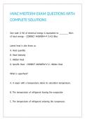HVAC MIDTERM EXAM QUESTIONS WITH COMPLETE SOLUTIONS