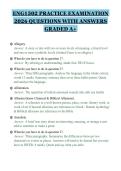 ENG1502 PRACTICE EXAMINATION&NewLine;2026 QUESTIONS WITH ANSWERS&NewLine;GRADED A&plus;