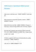 HVAC Exam 1 Questions With Correct Answers&period;