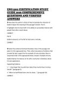 ENG1502 CERTIFICATION STUDY&NewLine;GUIDE 2026 COMPREHENSIVE&NewLine;QUESTIONS AND VERIFIED&NewLine;ANSWERS