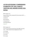 ACCUPLACER READING COMPREHENSION &NewLine;EXAM SCRIPT FINAL PAPER 2026 FULL &NewLine;QUESTIONS AND CORRECT ANSWERS 