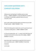 HVAC EXAM QUESTIONS WITH COMPLETE SOLUTIONS