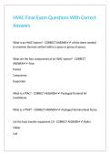 HVAC Final Exam Questions With Correct Answers&period;