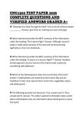 ENG1502 TEST PAPER 2026&NewLine;COMPLETE QUESTIONS AND&NewLine;VERIFIED ANSWERS GRADED A&plus;