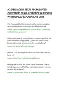 ACEABLE AGENT TEXAS PROMULGATED &NewLine;CONTRACTS EXAM 5 MOCK TEST WITH &NewLine;ANSWER RATIONALES 2026