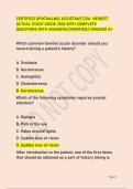 CERTIFIED OPHTHALMIC ASSISTANT COA NEWEST &NewLine;ACTUAL STUDY GUIDE 2026 WITH COMPLETE &NewLine;QUESTIONS WITH ANSWERS&sol;&sol;VERIFIED&sol;&sol; GRADED A&plus;