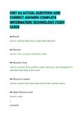 CNIT 315 ACTUAL QUESTIONS AND&NewLine;CORRECT ANSWERS COMPLETE&NewLine;INFORMATION TECHNOLOGY STUDY&NewLine;GUIDE&NewLine;