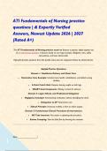 ATI Fundamentals of Nursing practice questions &vert; & Expertly Verified Answers&comma; Newest Update 2026 &vert; 2027 &lpar;Rated A&plus;&rpar;&NewLine;