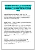 Maternal and Child Health Nursing Identification Exam 2026 &ndash; Verified Q&A&NewLine;&NewLine;