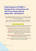 Health Assessment ATI EXAM 1 &vert; Strategies Review of Key Quizzes with 100&percnt; Correct Answers &lpar;Newest Update 2026 &ndash; 2027&rpar; Rated A&plus;&NewLine;