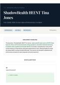 ShadowHealth HEENT Tina Jones 140&plus; &lpar;2026&rpar; 100&percnt; Correct Q&A with Rationales   Full Bank
