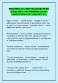 Maternal & Child Health Nursing Exam 2026-2027 &ndash; Graded A&plus; Q&A&NewLine;&NewLine;