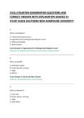 CIVIL LITIGATION EXAMINATION QUESTIONS AND &NewLine;CORRECT ANSWER WITH EXPLANATION GRADED A&plus; &NewLine;STUDY GUIDE 