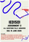 IED1501 Assignment 2 Memo &vert; Due 19 June 2026&NewLine;