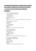 CLASSROOM MANAGEMENT EXAMINATION QUESTIONS &NewLine;AND CORRECT ANSWER WITH EXPLANATION GRADED &NewLine;A&plus; STUDY GUIDE 