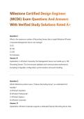 Milestone Certified Design Engineer&NewLine;&lpar;MCDE&rpar; Exam Questions And Answers&NewLine;With Verified Study Solutions Rated A&plus;