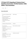 CTS Book CH17 Integrating AV Soluions Exam &vert;&NewLine;Questions and Answers &vert; Verified Solutions &vert; 2026&NewLine;Edition &vert; Pass Guaranteed