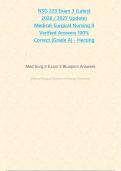 NSG 223 Exam 3 &lpar;Latest 2026 &sol; 2027 Update&rpar; Medical-Surgical Nursing II Verified Answers 100&percnt; Correct &lbrace;Grade A&rcub; - Herzing&NewLine;&NewLine;&NewLine;&NewLine;