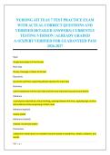NURSING ATI TEAS 7 TEST PRACTICE EXAM &NewLine;WITH ACTUAL CORRECT QUESTIONS AND &NewLine;VERIFIED DETAILED ANSWERS&vert; CURRENTLY &NewLine;TESTING VERSION &vert; ALREADY GRADED &NewLine;A&plus;&vert;EXPERT VERIFIED FOR GUARANTEED PASS &NewLine;2026-2027 