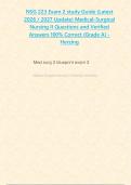 NSG 223 Exam 2 study Guide &lpar;Latest 2026 &sol; 2027 Update&rpar; Medical-Surgical Nursing II Questions and Verified Answers 100&percnt; Correct &lbrace;Grade A&rcub; - Herzing&NewLine;&NewLine;&NewLine;