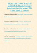 NSG 223 Exam 2 &lpar;Latest 2026 &sol; 2027 Update&rpar;  HerMedical-Surgical Nursing II Questions and Verified Answers 100&percnt; Correct &lbrace;Grade A&rcub; -zing&NewLine;&NewLine;&NewLine;