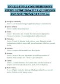 ENV320 FINAL COMPREHENSIVE&NewLine;STUDY GUIDE 2026 FULL QUESTIONS&NewLine;AND SOLUTIONS GRADED A&plus;