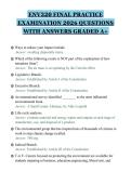 ENV320 FINAL PRACTICE&NewLine;EXAMINATION 2026 QUESTIONS&NewLine;WITH ANSWERS GRADED A&plus;