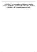 Test Bank for Yoder-Wise's Leading and Managing in Canadian Nursing&comma; 3rd Edition &lpar;ISBN 9780323872843&rpar; &ndash; Patricia S&period; Yoder-Wise&comma; Nancy Walton & Janice Waddell &vert; Complete Chapters 1&ndash;32 Verified Questions and Answers