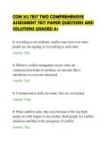 COM 312 TEST TWO COMPREHENSIVE&NewLine;ASSESSMENT TEST PAPER QUESTIONS AND&NewLine;SOLUTIONS GRADED A&plus;