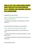 COM 312 TEST TWO CONCLUDING REVIEW&NewLine;SHEET PRACTICE SOLUTION BUNDLED&NewLine;FULLY VERIFIED ONE HUNDRED PERCENT&NewLine;PASS GUARANTEED