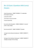 Bio 122 Exam 3 Questions With Correct Answers