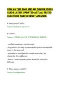 COM 312 TEST TWO CONCLUDING REVIEW&NewLine;SHEET PRACTICE SOLUTION BUNDLED&NewLine;FULLY VERIFIED ONE HUNDRED PERCENT&NewLine;PASS GUARANTEED