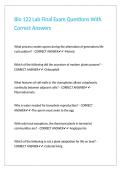 Bio 122 Lab Final Exam Questions With Correct Answers 