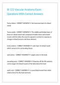 BI 122 Vascular Anatomy Exam Questions With Correct Answers 