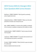 D076 Finance Skills for Managers WGU Exam Questions With Correct Answers 