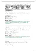 CLINICAL DOCUMENTATION EXAM 2&NewLine;&vert;HEALTH RECORDS SPECIALIST &vert; LATEST&NewLine;2025-2026 QUESTION AND CORRECT ANSWER&NewLine;WITH&NewLine;EXPLANATION