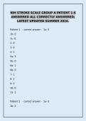 NIH Stroke Scale Group A Patient 1-6 &ndash; All Correct Answers &lpar;Summer 2024&rpar;&NewLine;&NewLine;