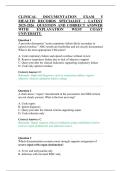 CLINICAL DOCUMENTATION EXAM 5&NewLine;&vert;HEALTH RECORDS SPECIALIST &vert; LATEST&NewLine;2025-2026 QUESTION AND CORRECT ANSWER&NewLine;WITH&NewLine;EXPLANATION