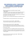 CDC SERVICES LEVEL 7 QUESTIONS &NewLine;WITH CORRECT ANSWERS 2026 