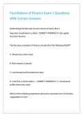 Foundations of Finance Exam 1 Questions With Correct Answers