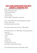 CDC TRAIN EXAM QUESTIONS WITH &NewLine;CORRECT ANSWERS 2026